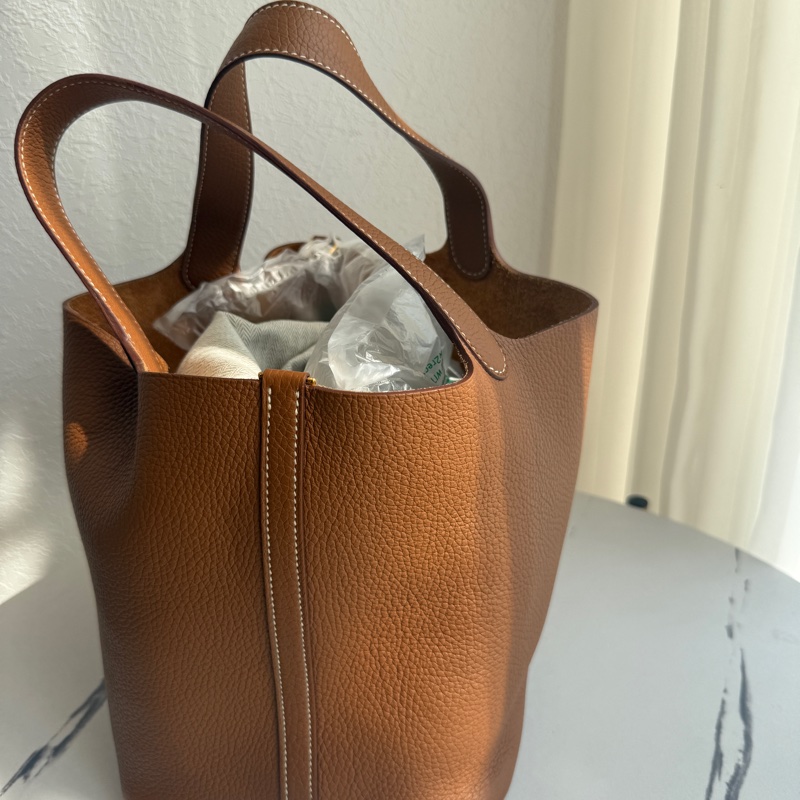 愛馬仕菜籃子金棕金22-2