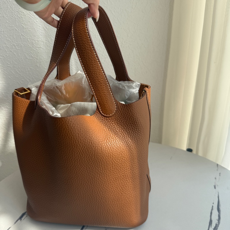 愛馬仕菜籃子金棕金22-6