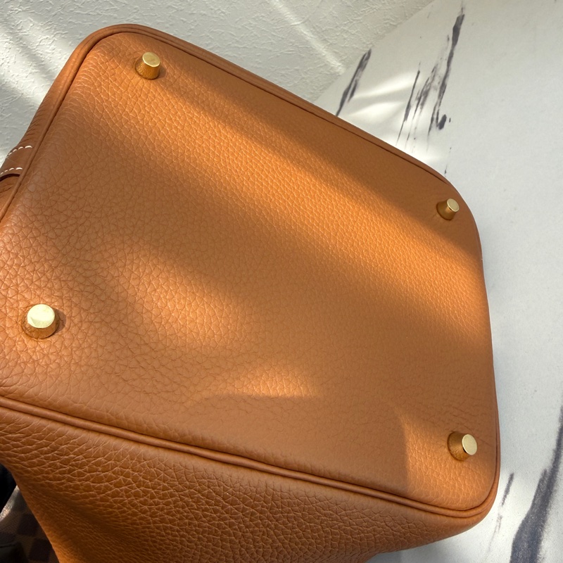 愛馬仕菜籃子金棕金22-8