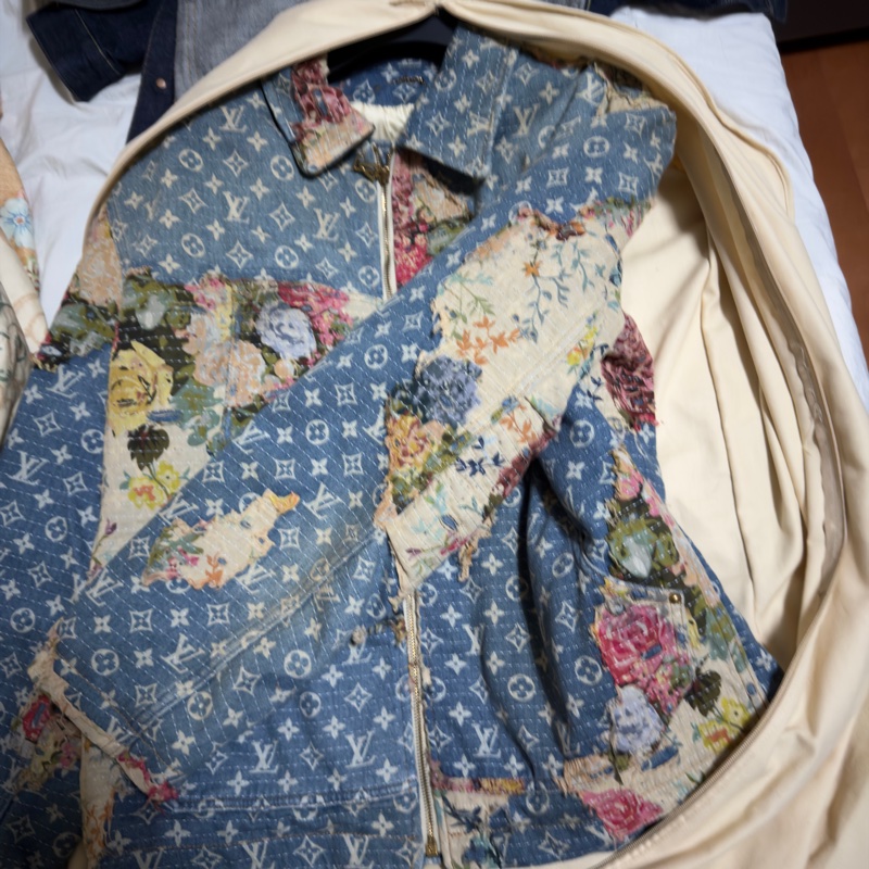 LV 花卉牛仔 真絲外套 牛仔外套 Boro外套 真絲 路易威登 外套-1