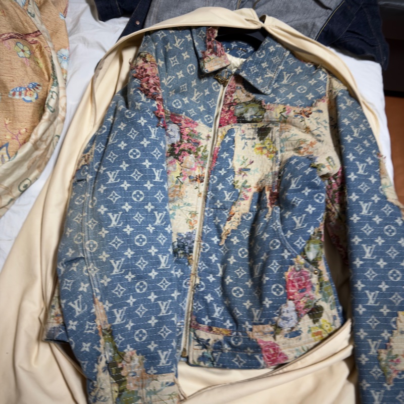 LV 花卉牛仔 真絲外套 牛仔外套 Boro外套 真絲 路易威登 外套-2