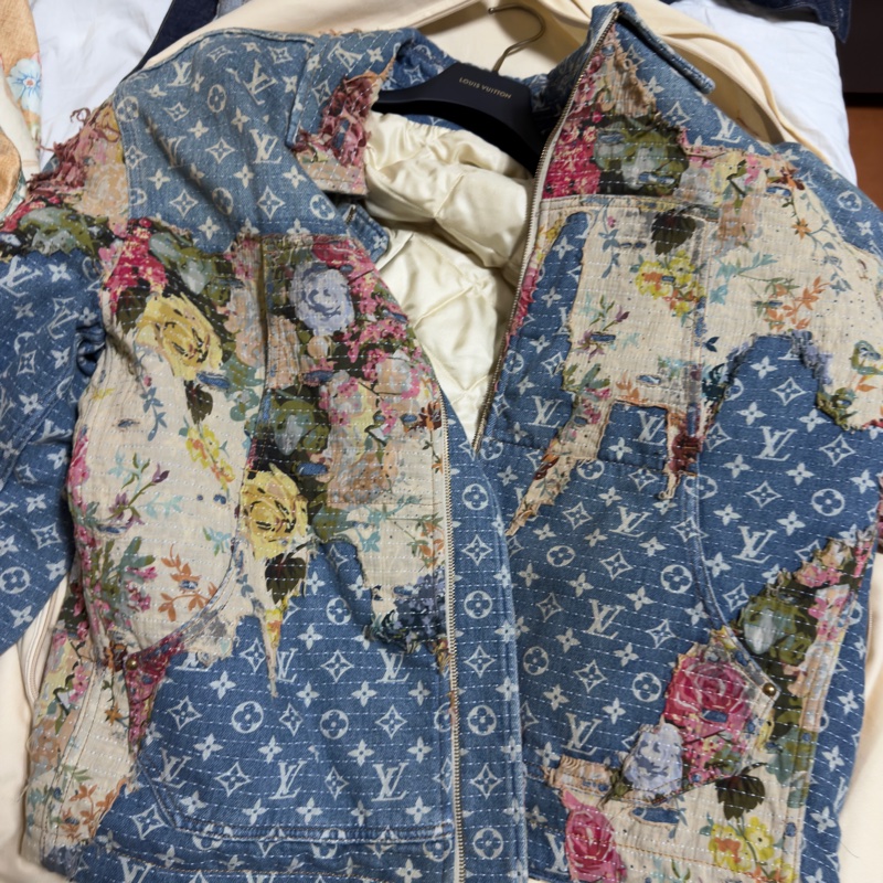LV 花卉牛仔 真絲外套 牛仔外套 Boro外套 真絲 路易威登 外套-4