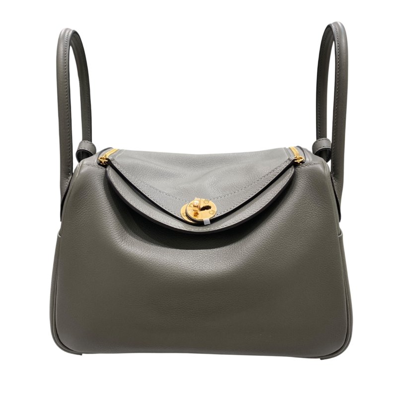 Hermès 愛馬仕 Lindy 26 灰綠 皮革 手提肩背包-0