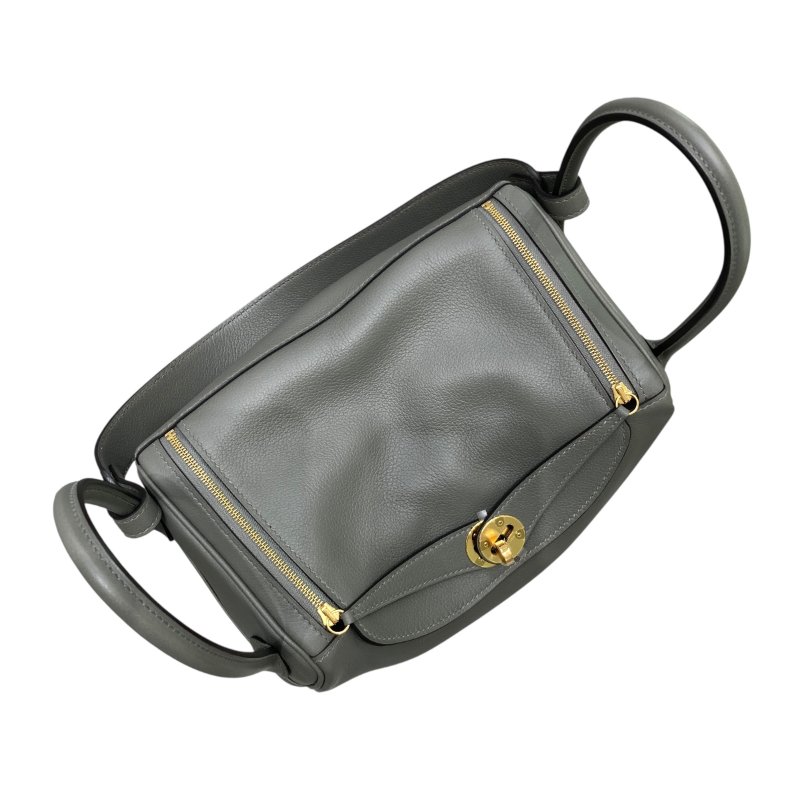 Hermès 愛馬仕 Lindy 26 灰綠 皮革 手提肩背包-5