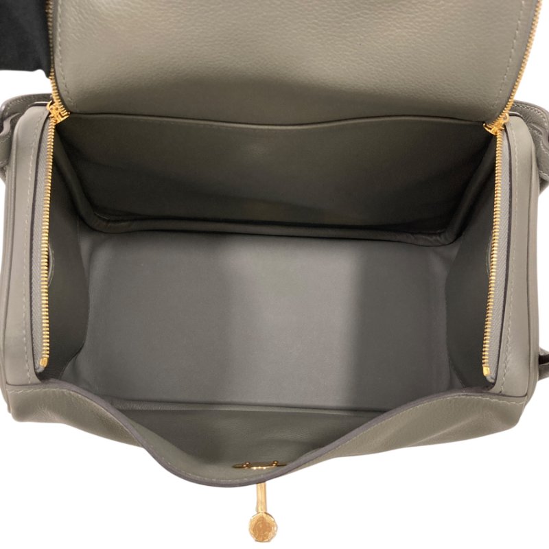 Hermès 愛馬仕 Lindy 26 灰綠 皮革 手提肩背包-6