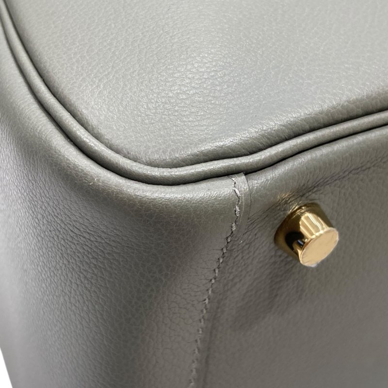 Hermès 愛馬仕 Lindy 26 灰綠 皮革 手提肩背包-8