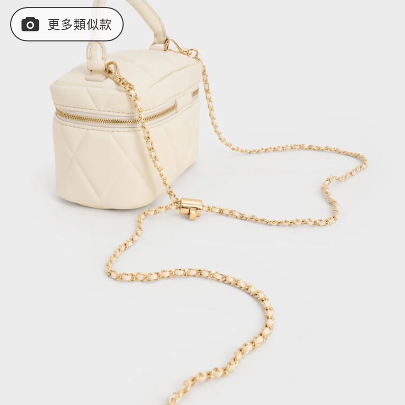 小CK  Arwen 菱格手提小包 - 奶油色-4