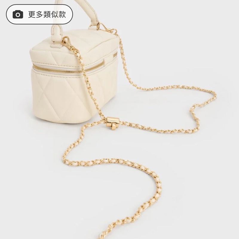 小CK  Arwen 菱格手提小包 - 奶油色-11