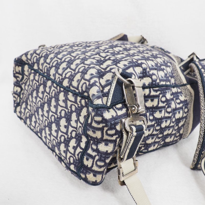 Christian Dior DiorCamp Oblique Backpack 迪奧藍色老花提花郵差背包雙肩包-16