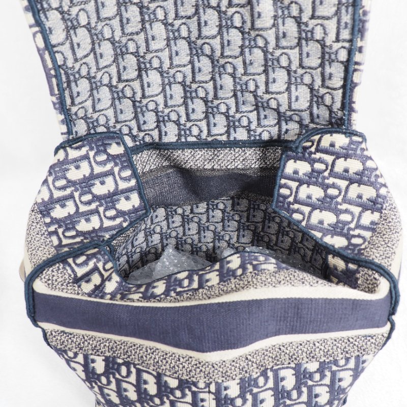 Christian Dior DiorCamp Oblique Backpack 迪奧藍色老花提花郵差背包雙肩包-18