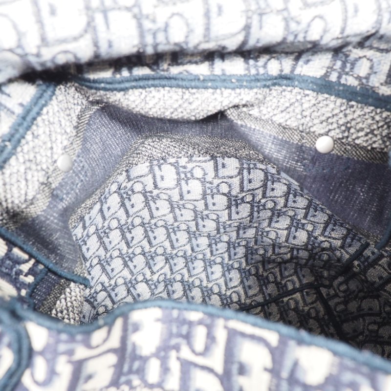 Christian Dior DiorCamp Oblique Backpack 迪奧藍色老花提花郵差背包雙肩包-20