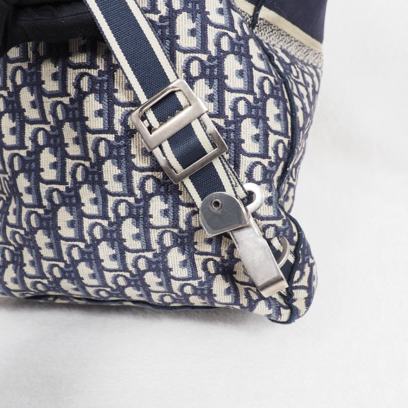 Christian Dior DiorCamp Oblique Backpack 迪奧藍色老花提花郵差背包雙肩包-28