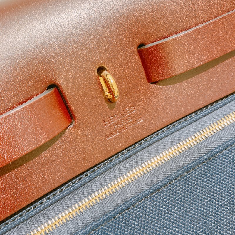 TW4782	Hermes 愛馬仕小號經典兩用包包 Herbag 31 Canvas Rouge H x Bleu Nuit x GHW-9