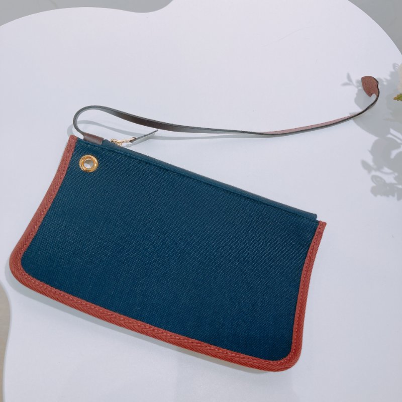 TW4782	Hermes 愛馬仕小號經典兩用包包 Herbag 31 Canvas Rouge H x Bleu Nuit x GHW-16