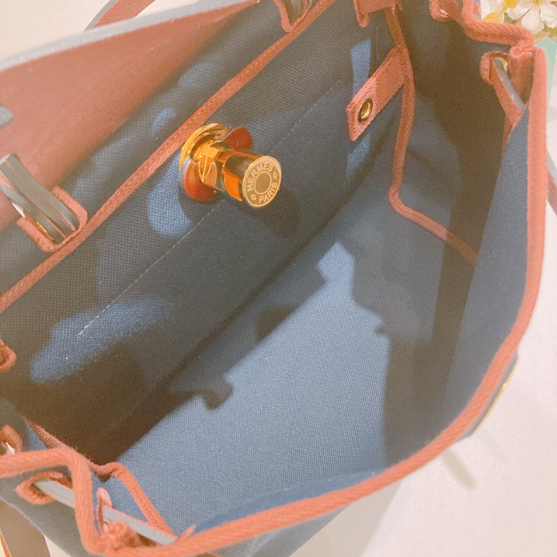 TW4782	Hermes 愛馬仕小號經典兩用包包 Herbag 31 Canvas Rouge H x Bleu Nuit x GHW-27