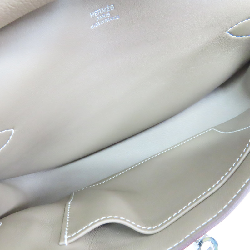 大象灰 Evercolor牛革 Mini Jypsiere 肩背包 B刻 銀釦【HERMES 愛馬仕】-4