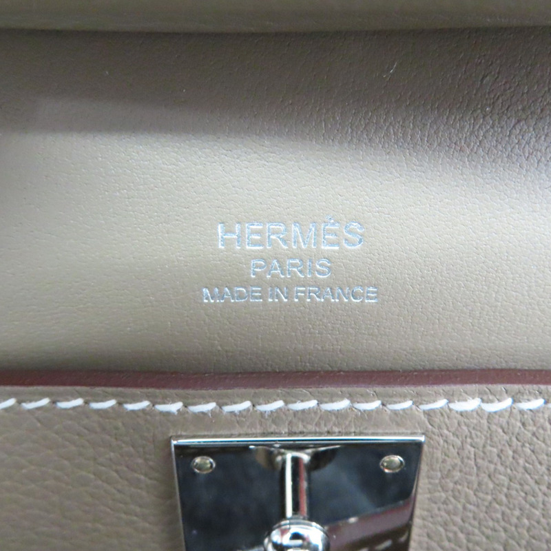 大象灰 Evercolor牛革 Mini Jypsiere 肩背包 B刻 銀釦【HERMES 愛馬仕】-6