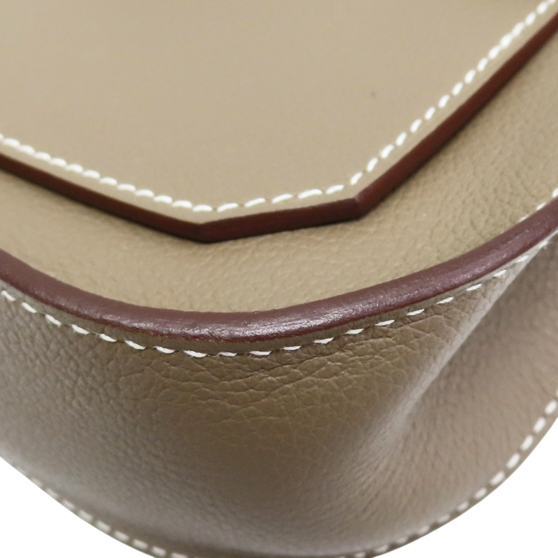 大象灰 Evercolor牛革 Mini Jypsiere 肩背包 B刻 銀釦【HERMES 愛馬仕】-10