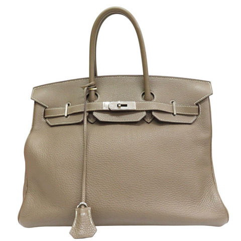 大象灰 Clemence牛皮 Birkin 35 柏金包 手提包 口I刻 銀扣【HERMES 愛馬仕】 H027767CK