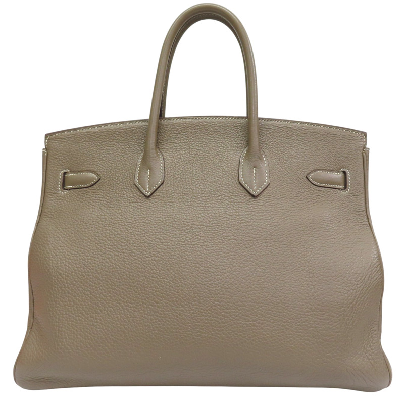 大象灰 Clemence牛皮 Birkin 35 柏金包 手提包 口I刻 銀扣【HERMES 愛馬仕】 H027767CK-2