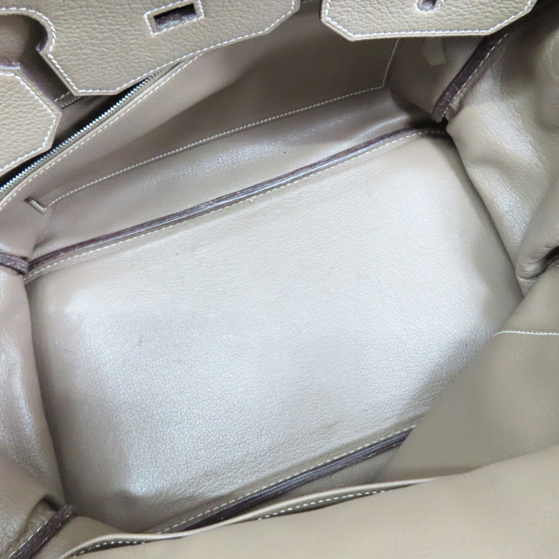 大象灰 Clemence牛皮 Birkin 35 柏金包 手提包 口I刻 銀扣【HERMES 愛馬仕】 H027767CK-4