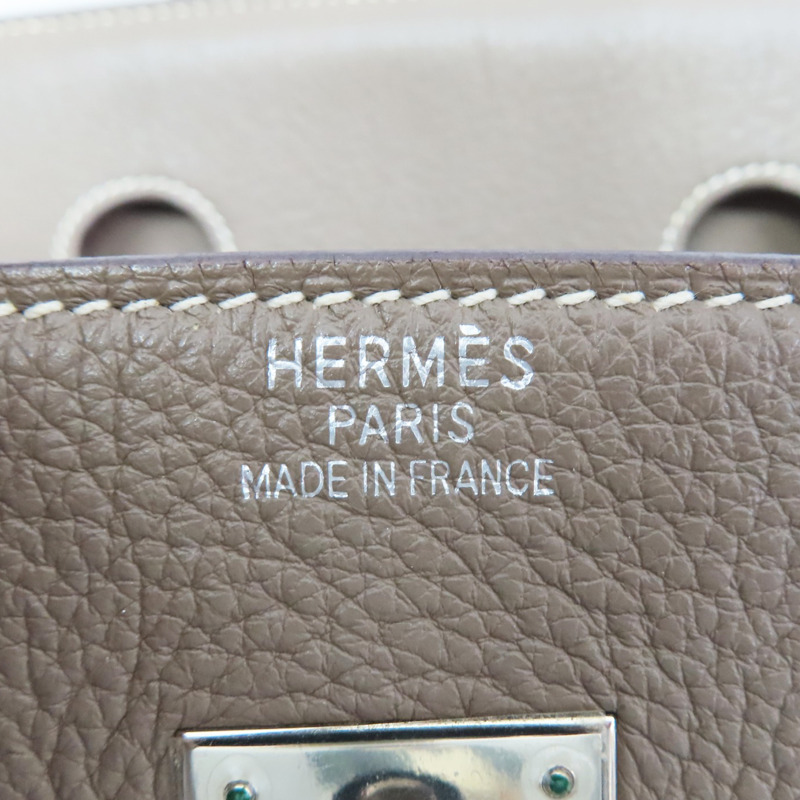 大象灰 Clemence牛皮 Birkin 35 柏金包 手提包 口I刻 銀扣【HERMES 愛馬仕】 H027767CK-7