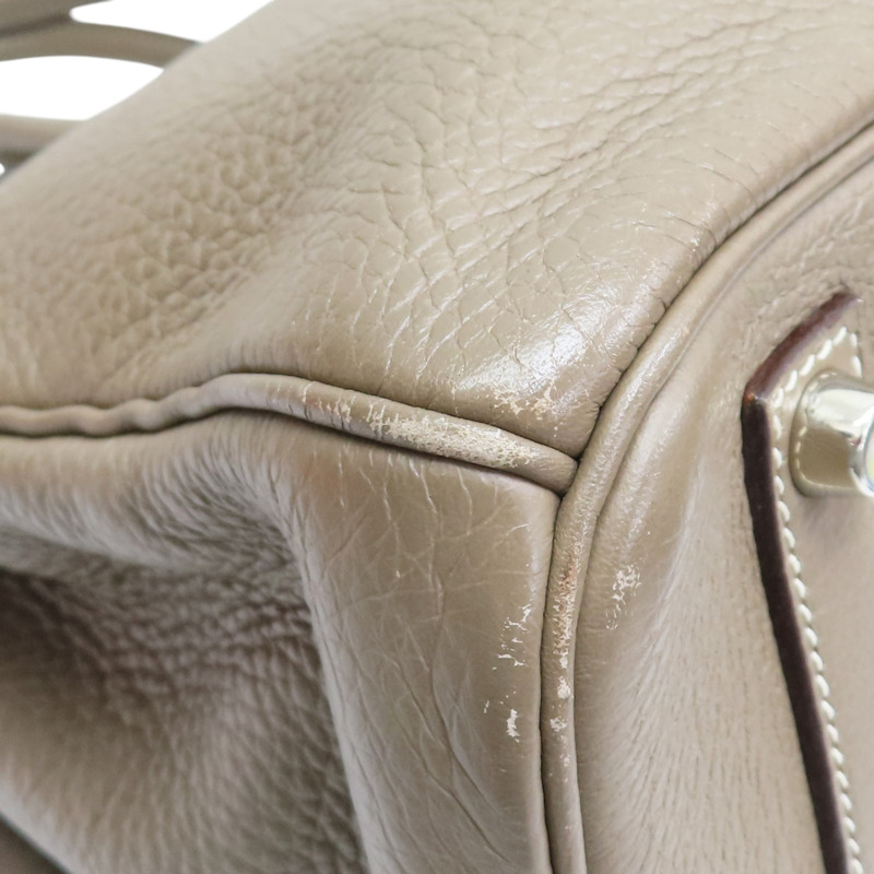 大象灰 Clemence牛皮 Birkin 35 柏金包 手提包 口I刻 銀扣【HERMES 愛馬仕】 H027767CK-12