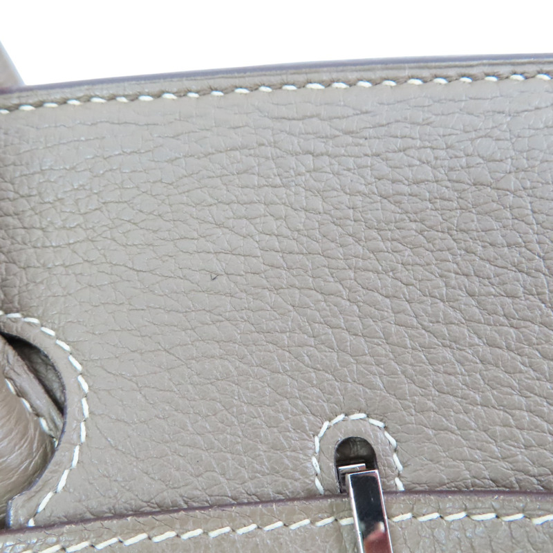 大象灰 Clemence牛皮 Birkin 35 柏金包 手提包 口I刻 銀扣【HERMES 愛馬仕】 H027767CK-15