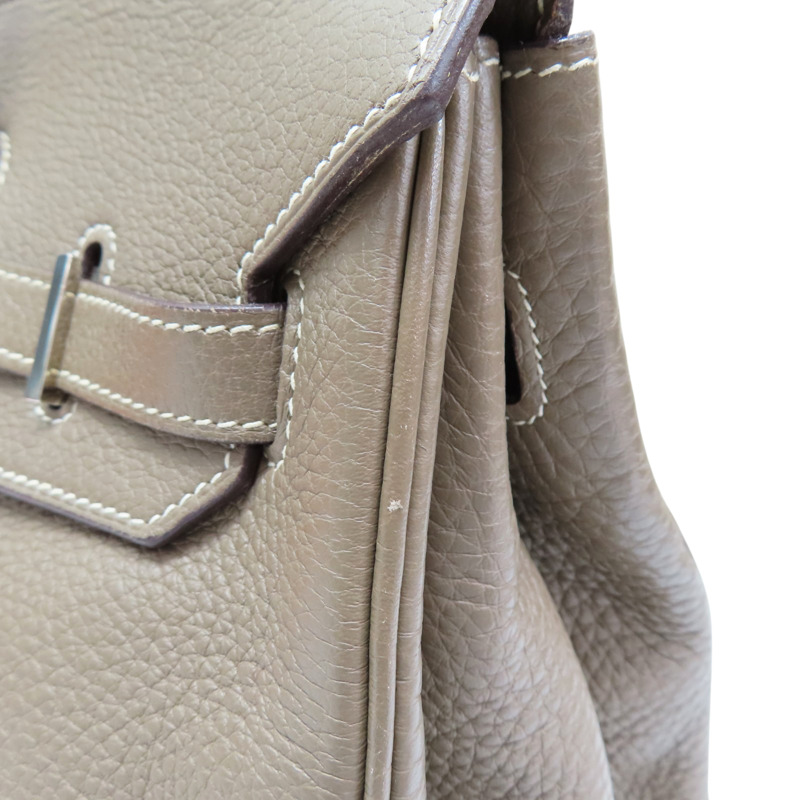 大象灰 Clemence牛皮 Birkin 35 柏金包 手提包 口I刻 銀扣【HERMES 愛馬仕】 H027767CK-16