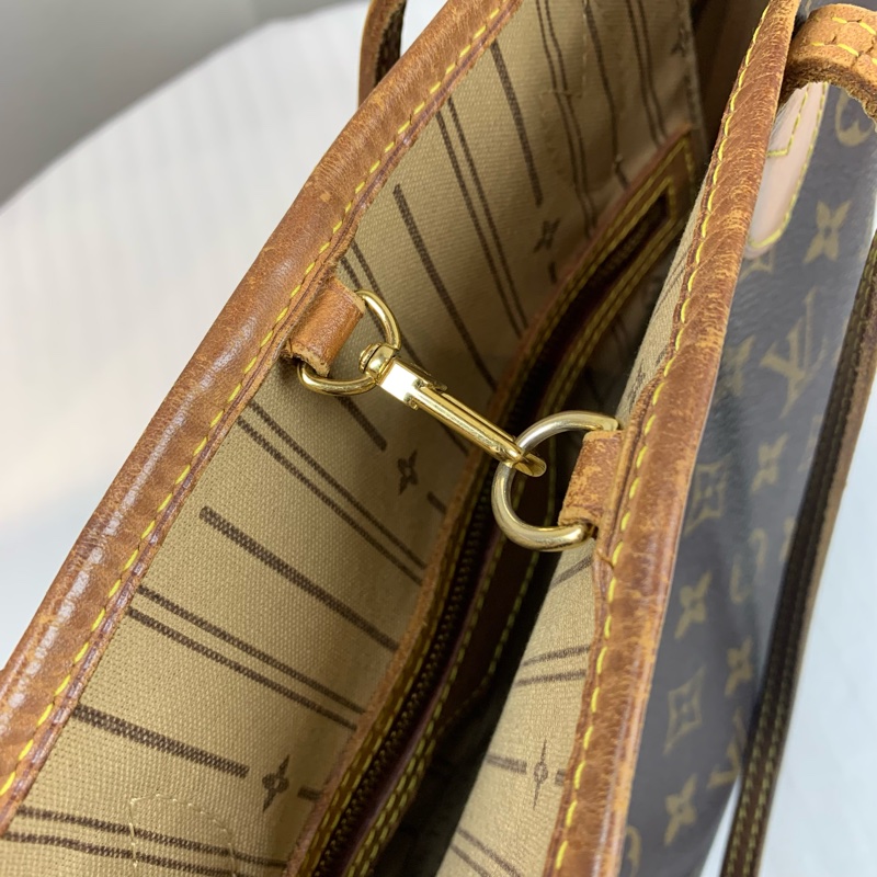 路易威登/Louis Vuitton Neverfull PM 經典棕色老花單肩托特包29x21x12cm-4