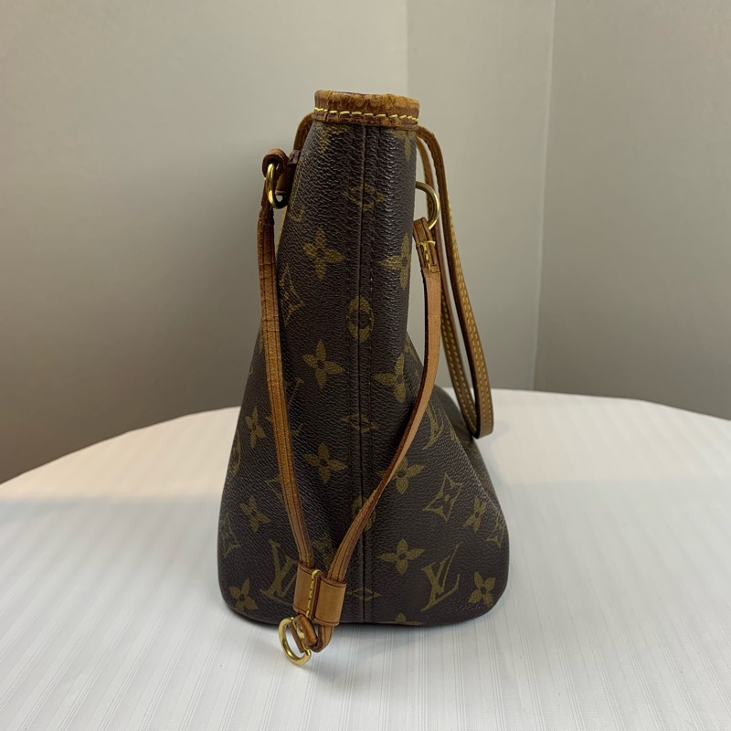 路易威登/Louis Vuitton Neverfull PM 經典棕色老花單肩托特包29x21x12cm-5