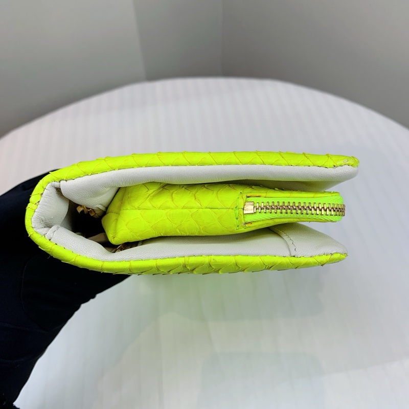 Celine 稀有款 蛇皮螢光色clutch手拿包 配可拆卸內袋 超多夾層 24x3x13cm-4