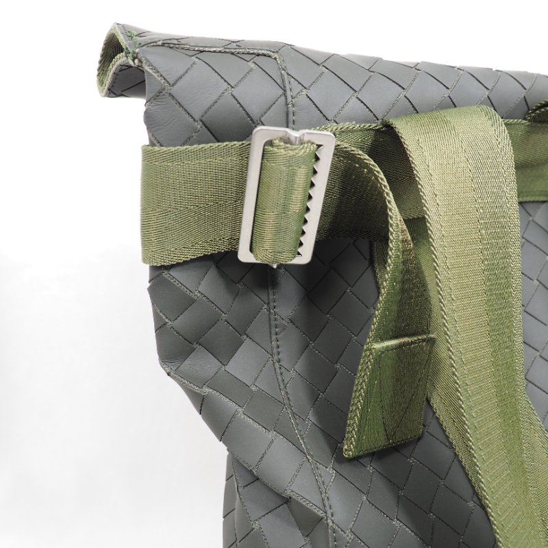 BV Bottega Veneta Intrecciato New Rubber Fold-Over Backpack 葆蝶男裝軍綠色雙肩包-19