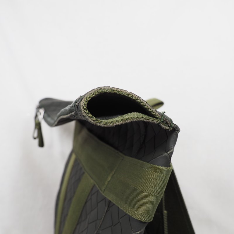 BV Bottega Veneta Intrecciato New Rubber Fold-Over Backpack 葆蝶男裝軍綠色雙肩包-20