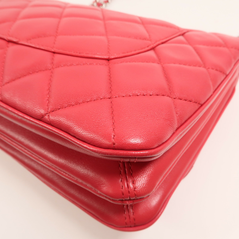 CHANEL 羊皮皮革Chain Shoulder Bag銀扣鏈帶肩背袋-13