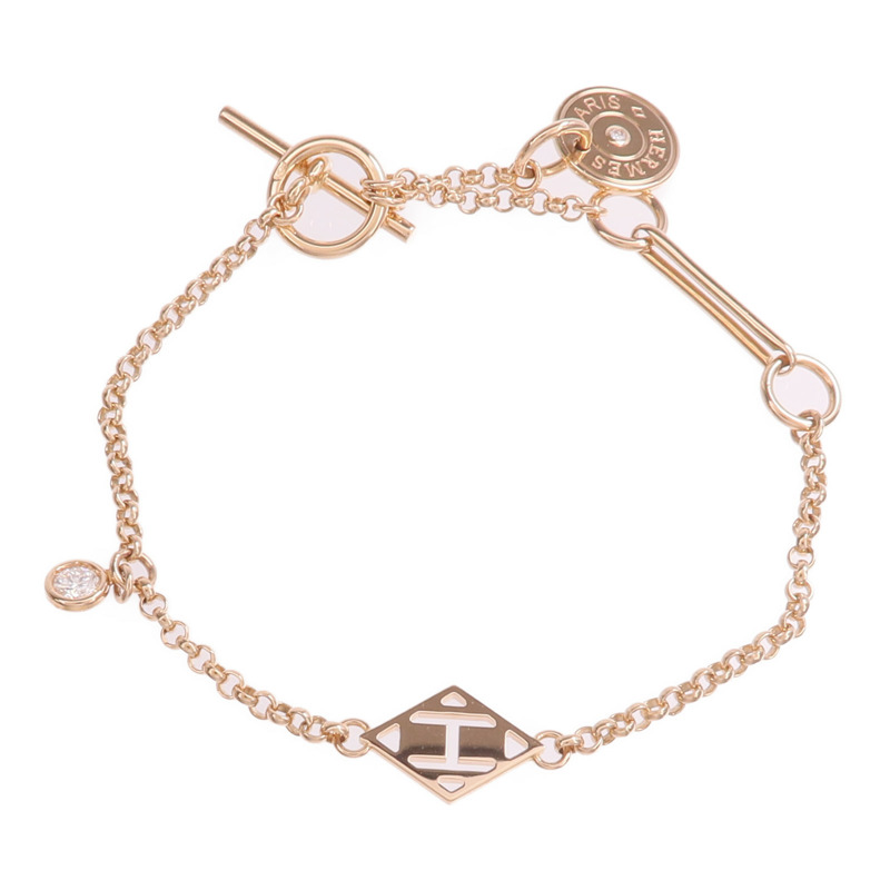 HERMES 18K玫瑰金Gambade Bracelet鑽石手鏈-3