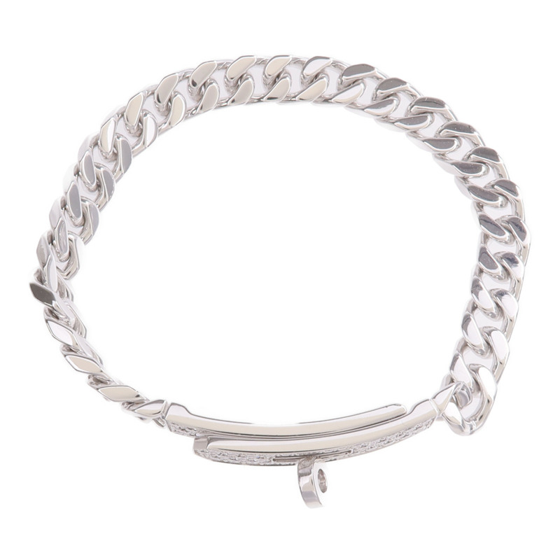 HERMES 18K白金Kelly Gourmette Bracelet Small Model鑽石手鏈-3