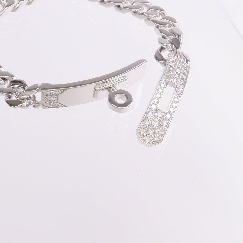 HERMES 18K白金Kelly Gourmette Bracelet Small Model鑽石手鏈-5
