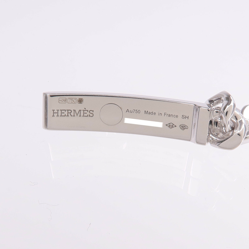 HERMES 18K白金Kelly Gourmette Bracelet Small Model鑽石手鏈-6