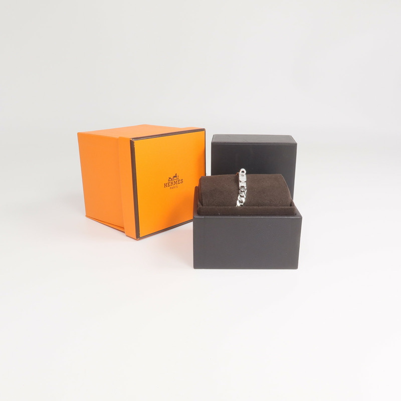 HERMES 18K白金Kelly Gourmette Bracelet Small Model鑽石手鏈-8