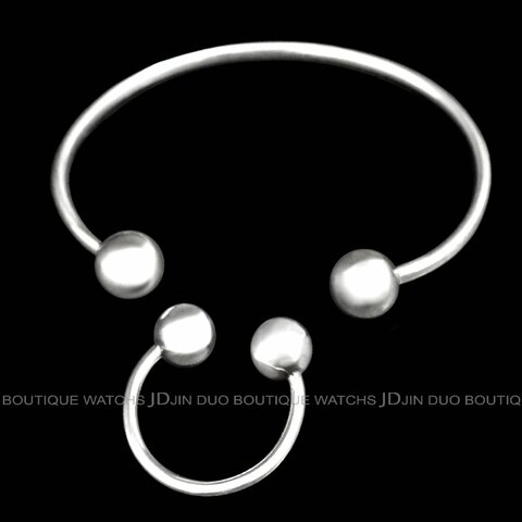 金鐸精品~C788 GEORG JENSEN喬治傑生Sphere Ball圓珠球形系列925銀開口式手環戒指