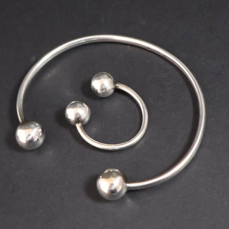 金鐸精品~C788 GEORG JENSEN喬治傑生Sphere Ball圓珠球形系列925銀開口式手環戒指-8