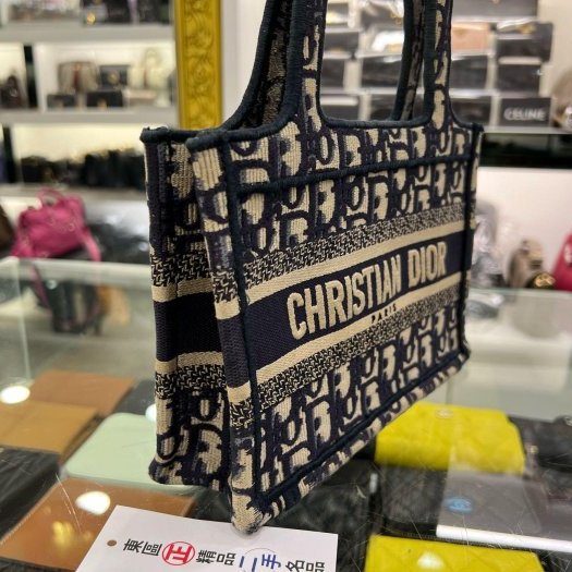 東區正精品㊣CHRISTIAN Dior Book Tote mini 藍色老花手提包 RZ6316-1