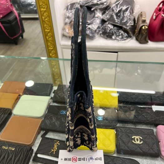 東區正精品㊣CHRISTIAN Dior Book Tote mini 藍色老花手提包 RZ6316-5