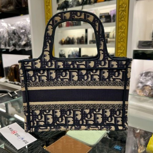 東區正精品㊣CHRISTIAN Dior Book Tote mini 藍色老花手提包 RZ6316-9
