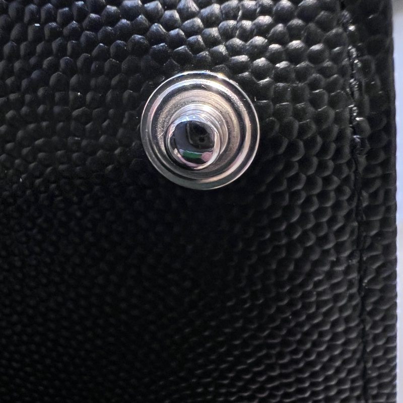 YSL荔枝牛皮山型紋銀釦信封下蓋12卡長夾-15