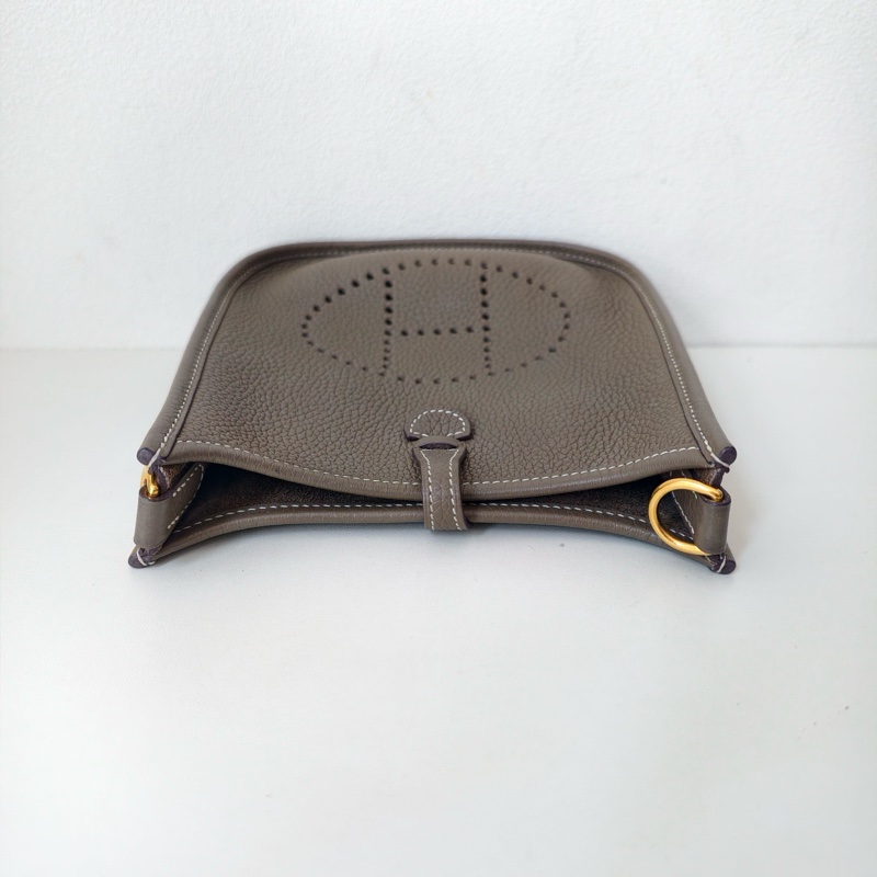 hermes 愛馬仕 伊芙琳mini 大象灰 金釦-5