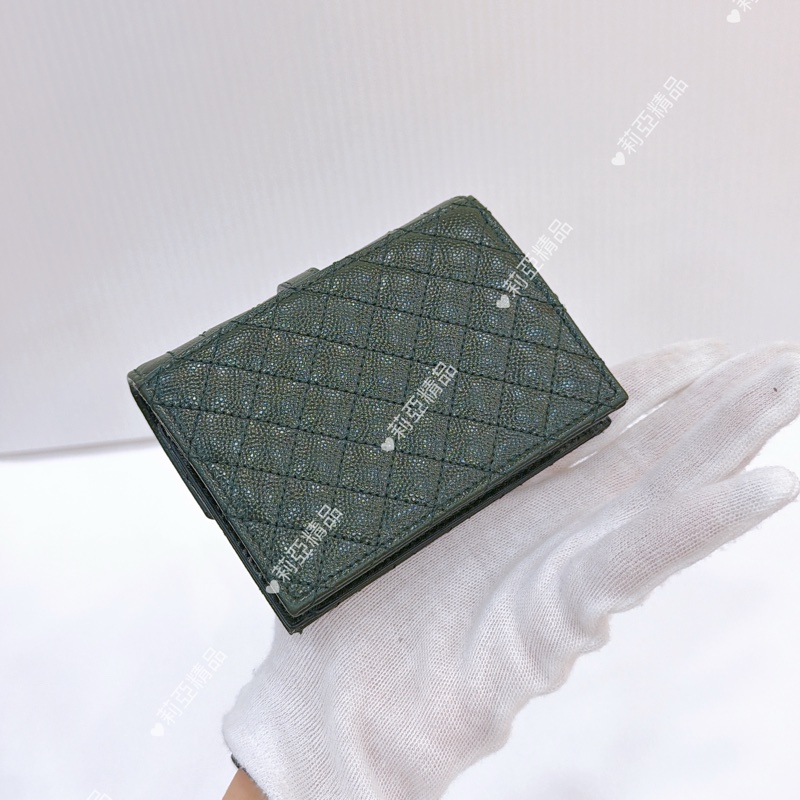 莉亞精品♡ ysl 零錢卡包 深綠 二手美品-2