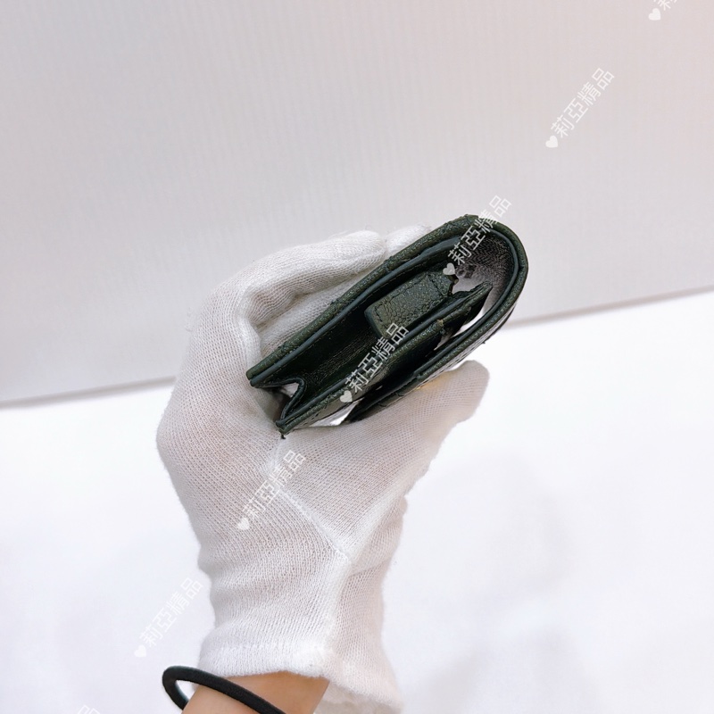 莉亞精品♡ ysl 零錢卡包 深綠 二手美品-4