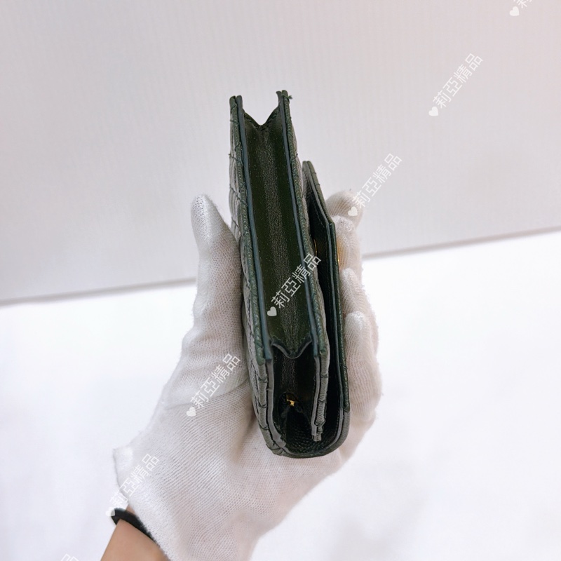 莉亞精品♡ ysl 零錢卡包 深綠 二手美品-6
